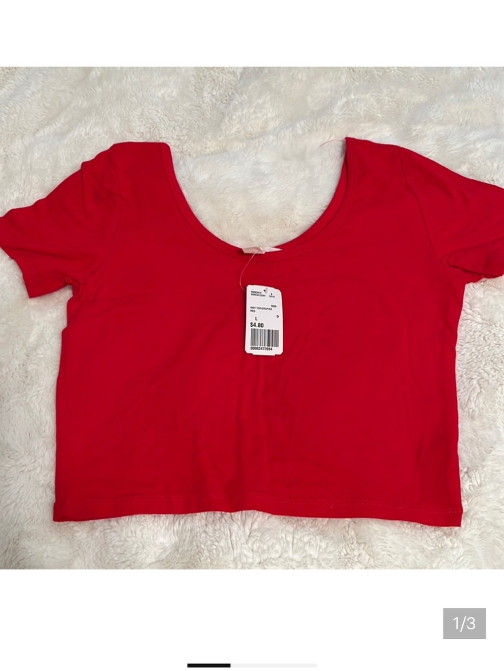 NWT Forever 21 Red Scoop Neck Crop Top